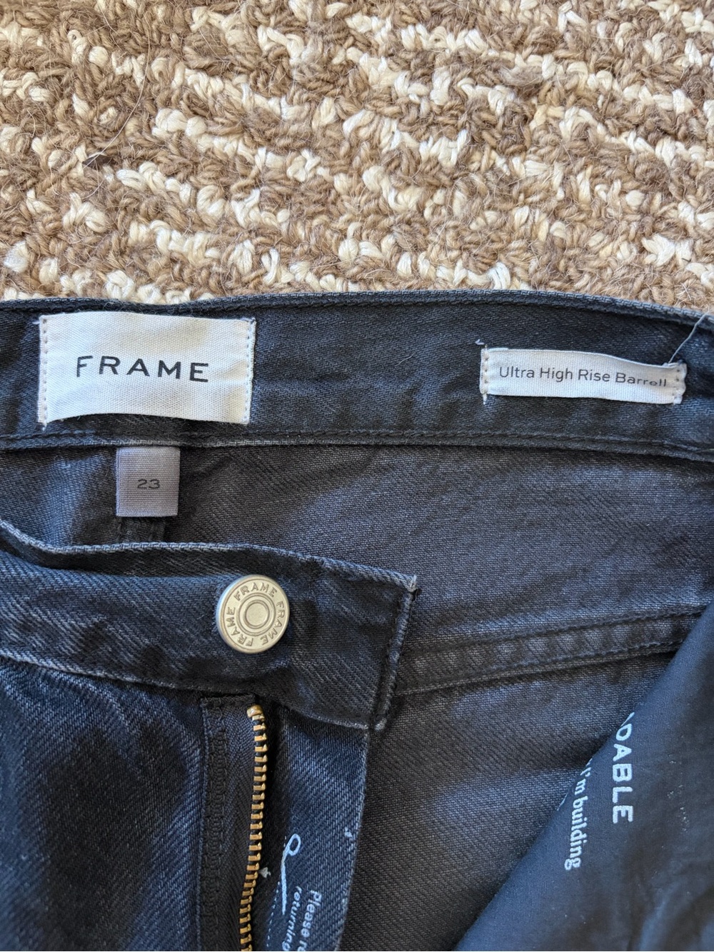 Frame Denim Ultra High Rise Barrell Jeans - Picture 5 of 5